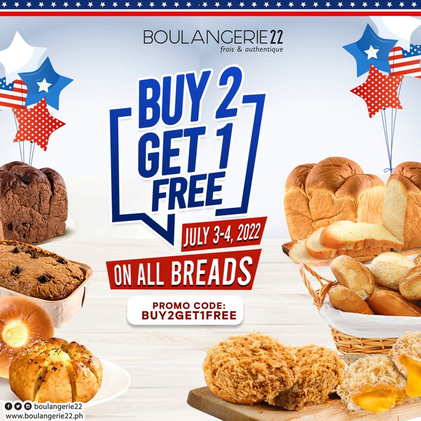 Boulangerie22 Buy2 Get1 On On Breads Promo